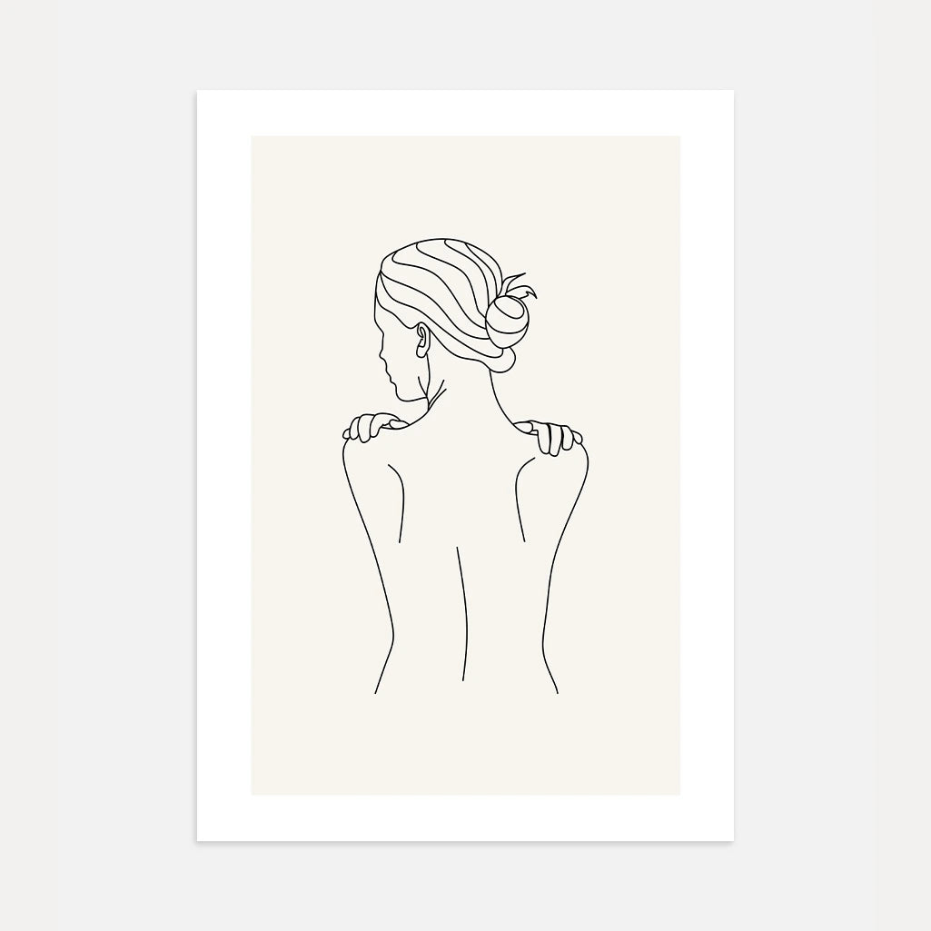 Touch of Calm Female Line Art Poster