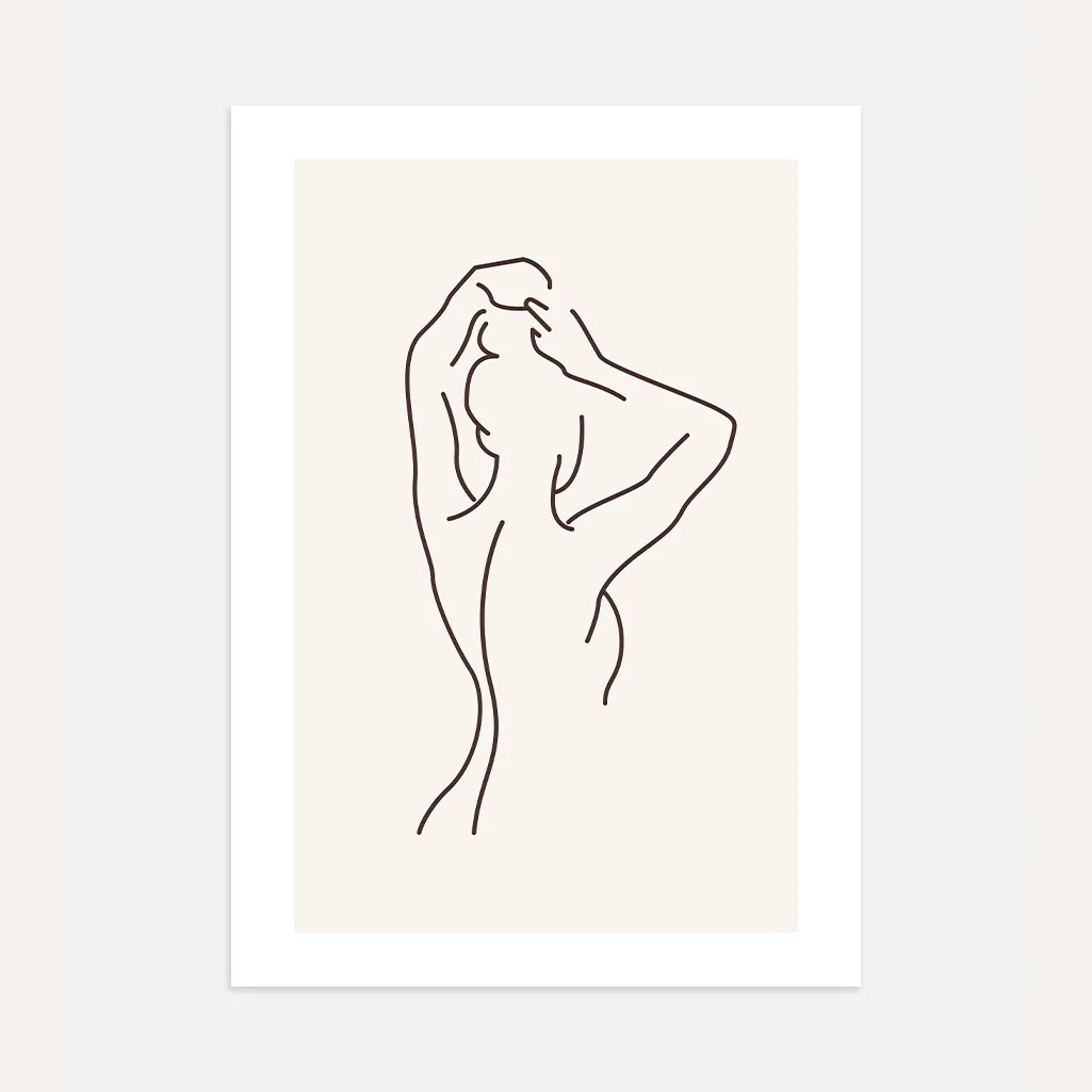 Morning Lightness Female Line Art Poster