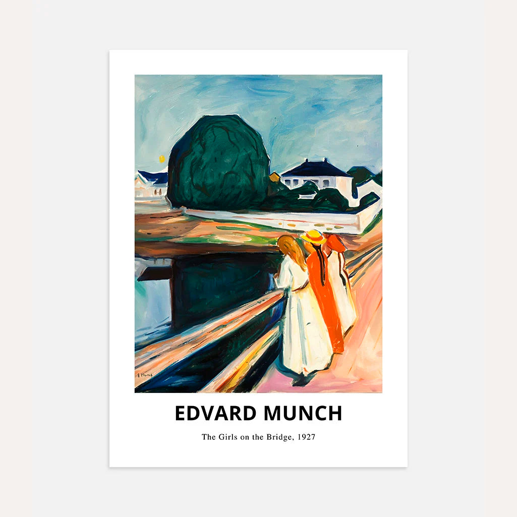 Edvard Munch The Girls on the Bridge Poster