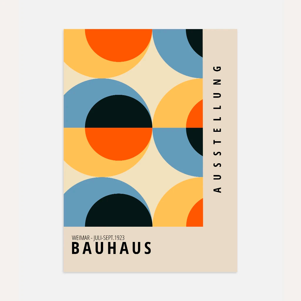 Bauhaus Retro Color Forms Poster