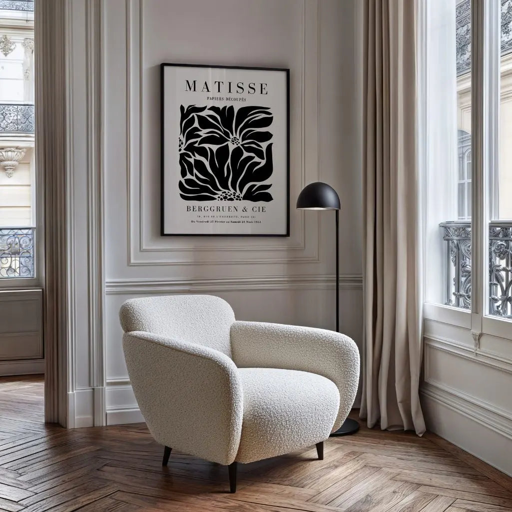 Henri Matisse Black Flowers on Beige Poster