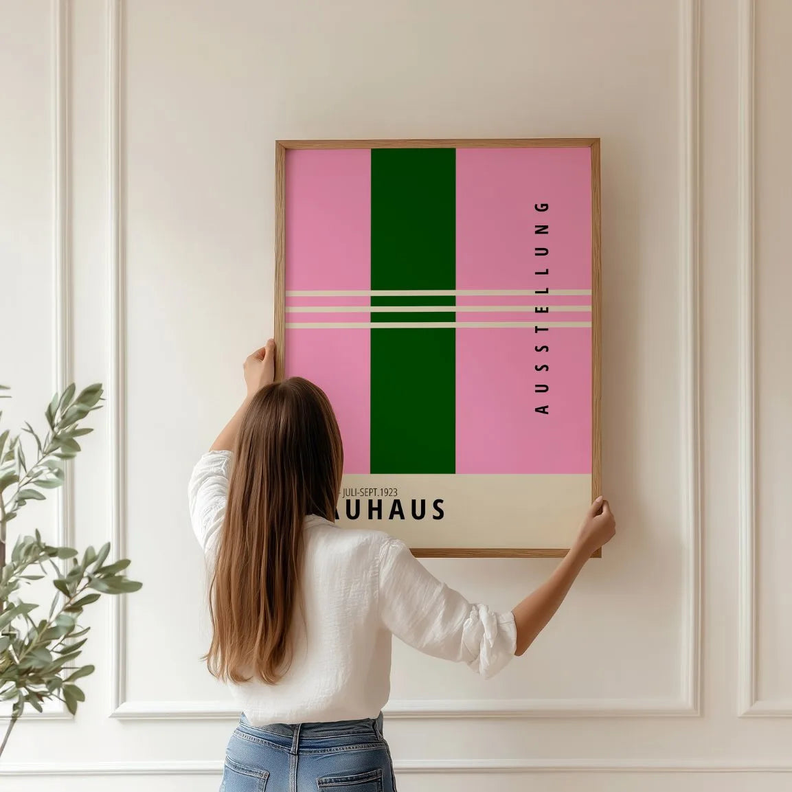 Bauhaus Green Line Contrast Poster
