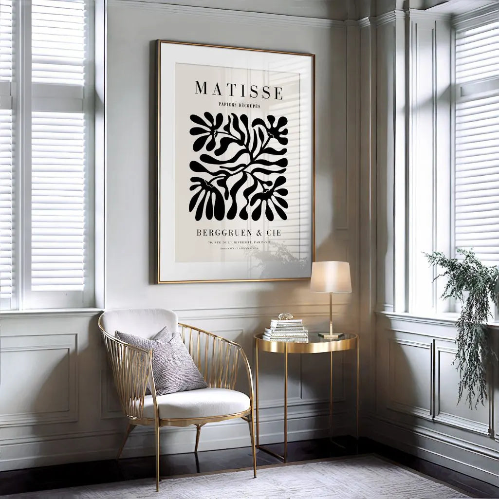Henri Matisse Black Floral Poster