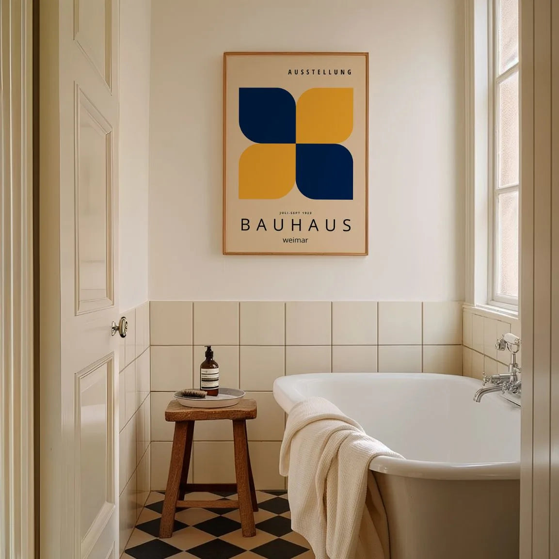 Bauhaus Yellow & Navy Harmony Poster