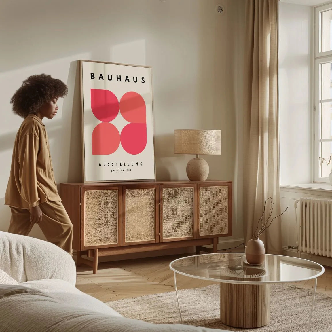 Bauhaus Red Form Dialogue Poster