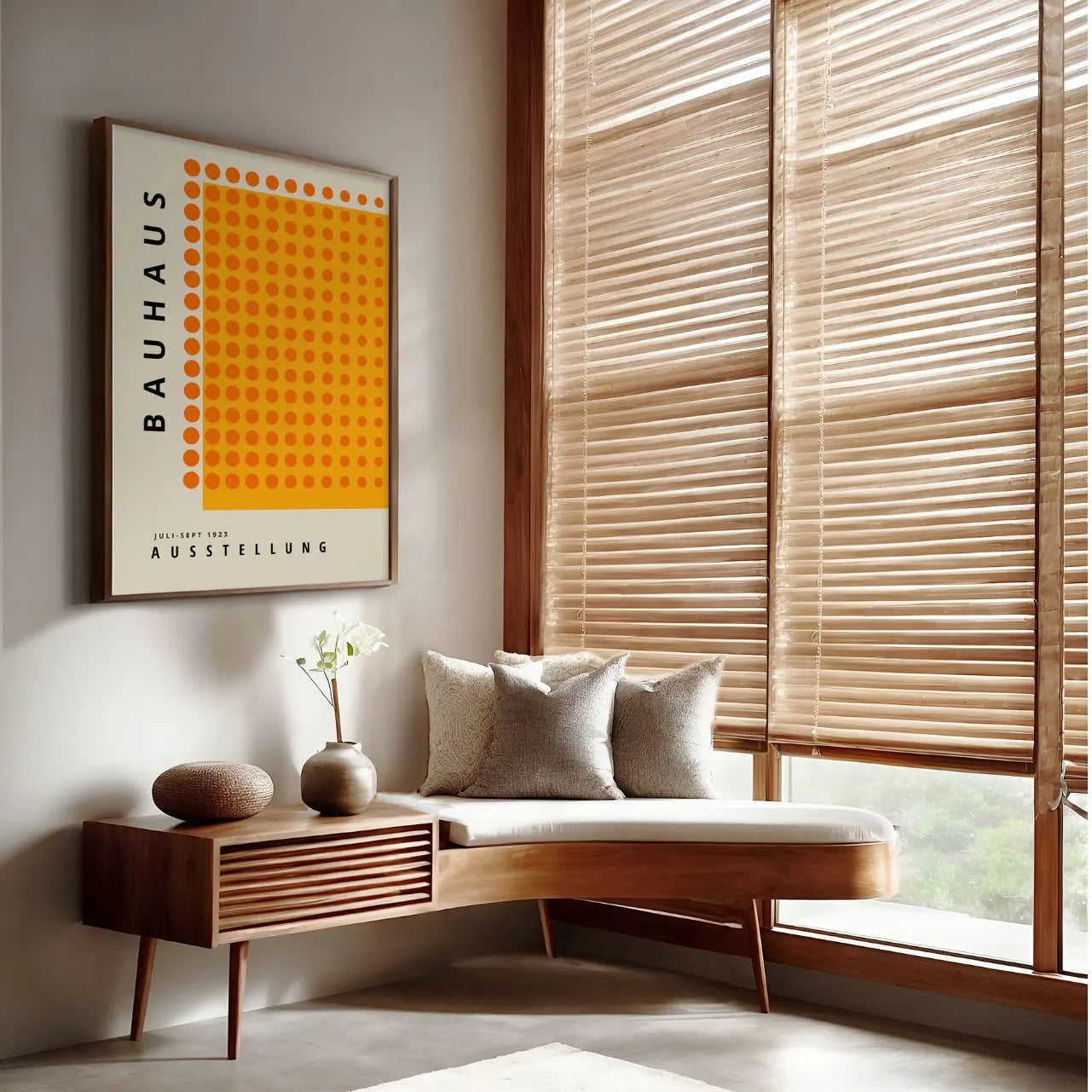 Bauhaus Orange Circle Rhythm Poster
