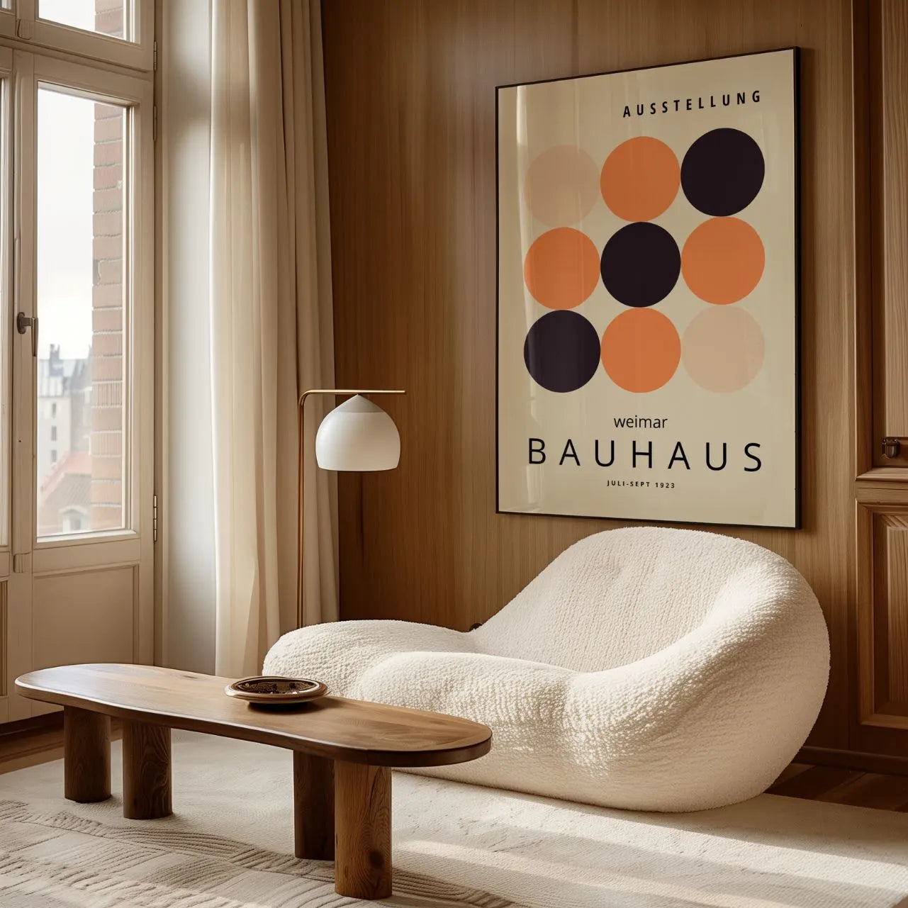 Bauhaus Warm Circle Symmetry Poster