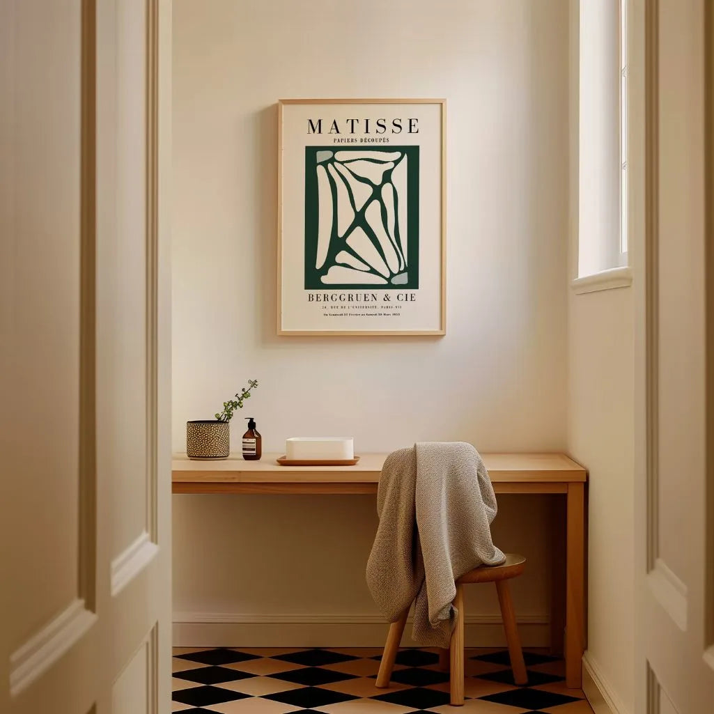 Green Botanical Geometry Poster by Matisse Style