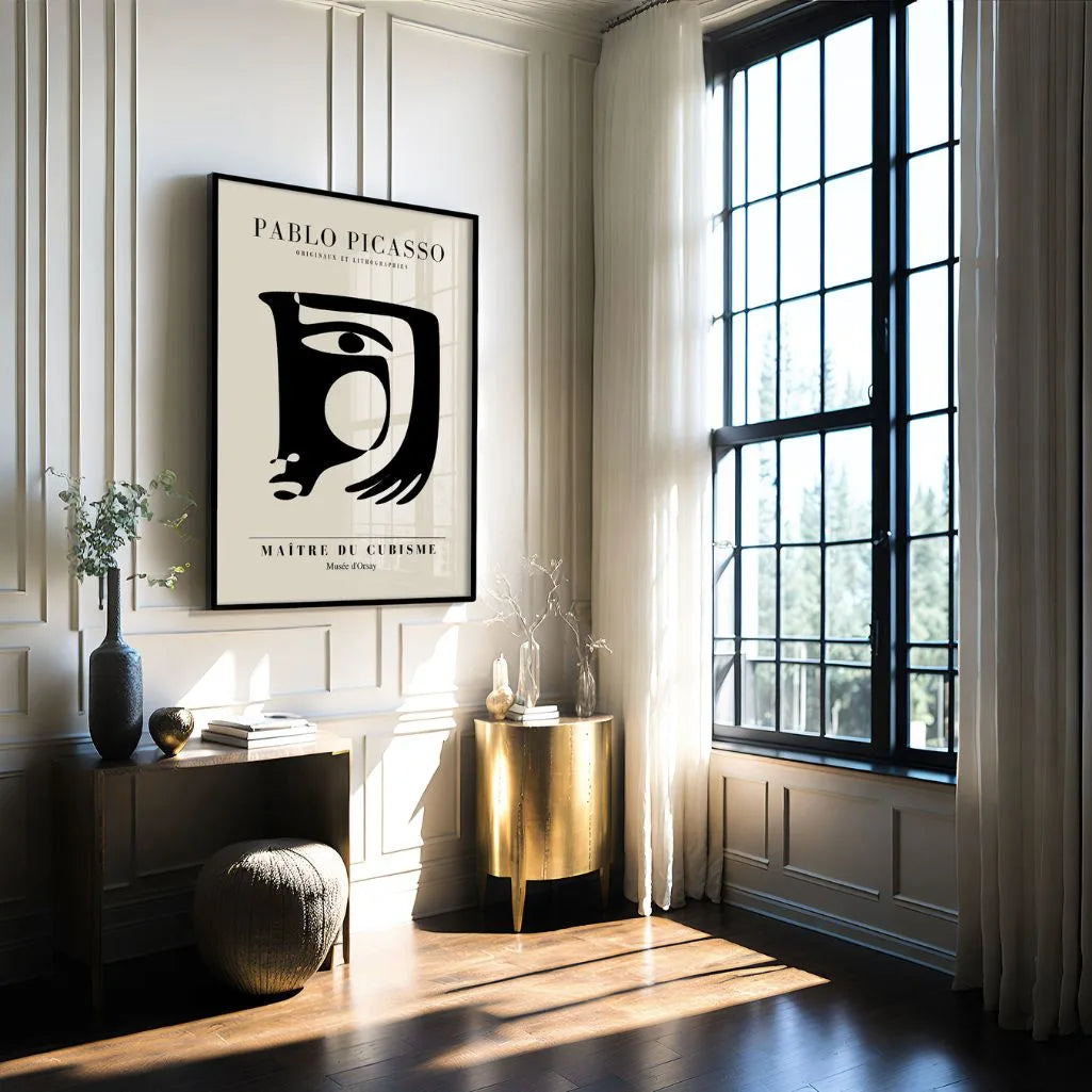 Picasso-Inspired Abstract Face Poster