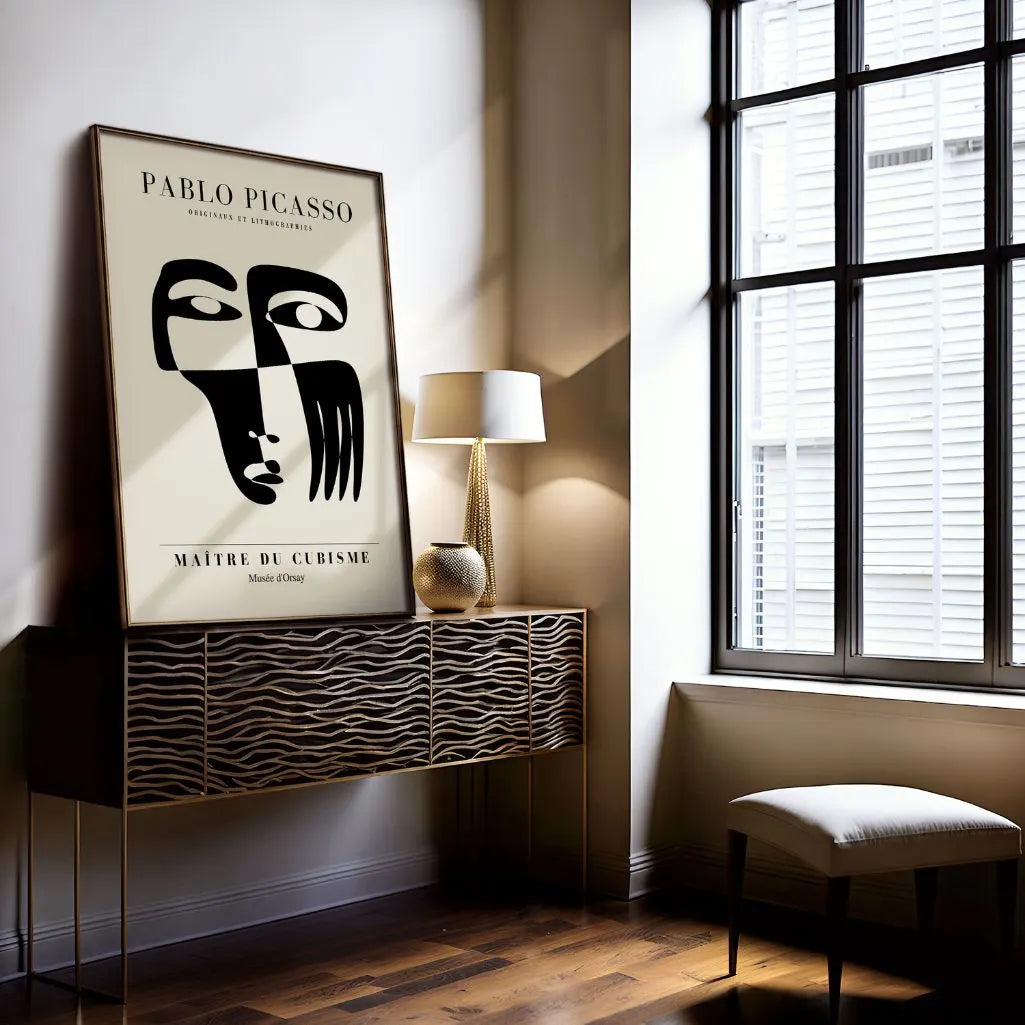 Picasso-Inspired Dual Face Poster