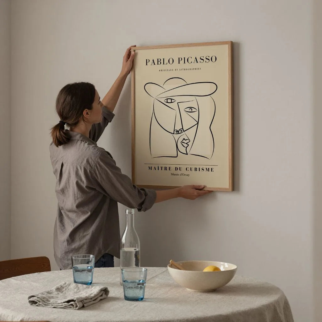 Picasso-Inspired Woman in a Hat Poster