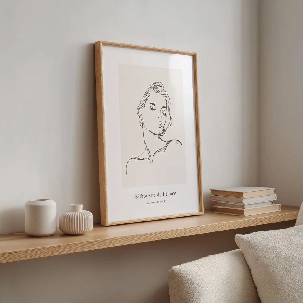 Soul Silence Female Face Line Art Poster
