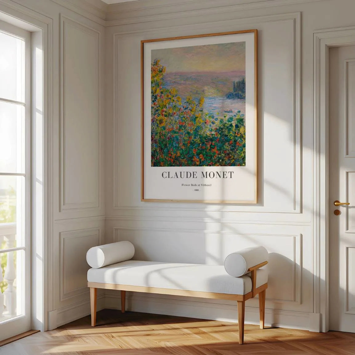 Claude Monet Flower Beds at Vétheuil Poster