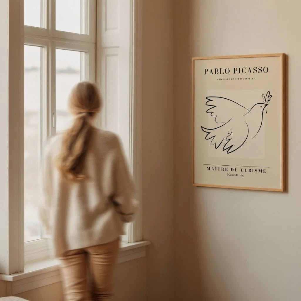 Picasso-Inspired Dove of Peace Poster