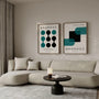 bauhaus green black geometric poster detail