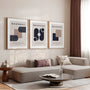 beige and black bauhaus poster set arranged as modern gallery wall