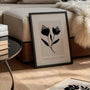 black flowers poster bedroom neutral japandi wall art
