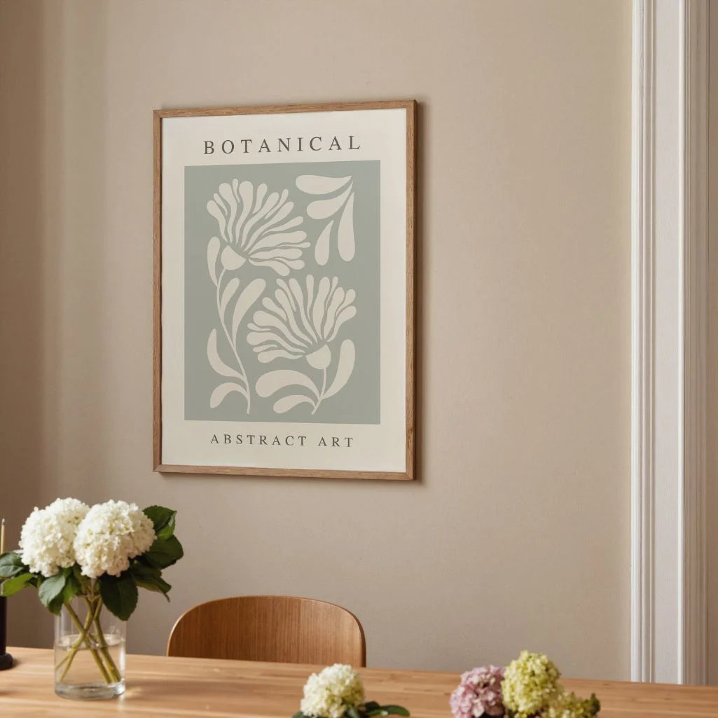botanical flowers poster living room green decor