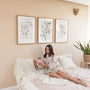 beige botanical line art poster set minimalist bedroom wall art calm decor