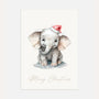 christmas baby elephant poster kids holiday wall art