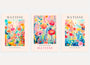 colorful flower field poster set wall art