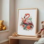 flamingo flowers poster bedroom wall art