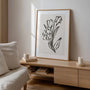 line art blumen poster im wohnzimmer moderne botanische wanddekoration