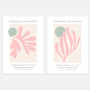Matisse soft pink abstract forms set of 2 posters with organic shapes in pastel tones