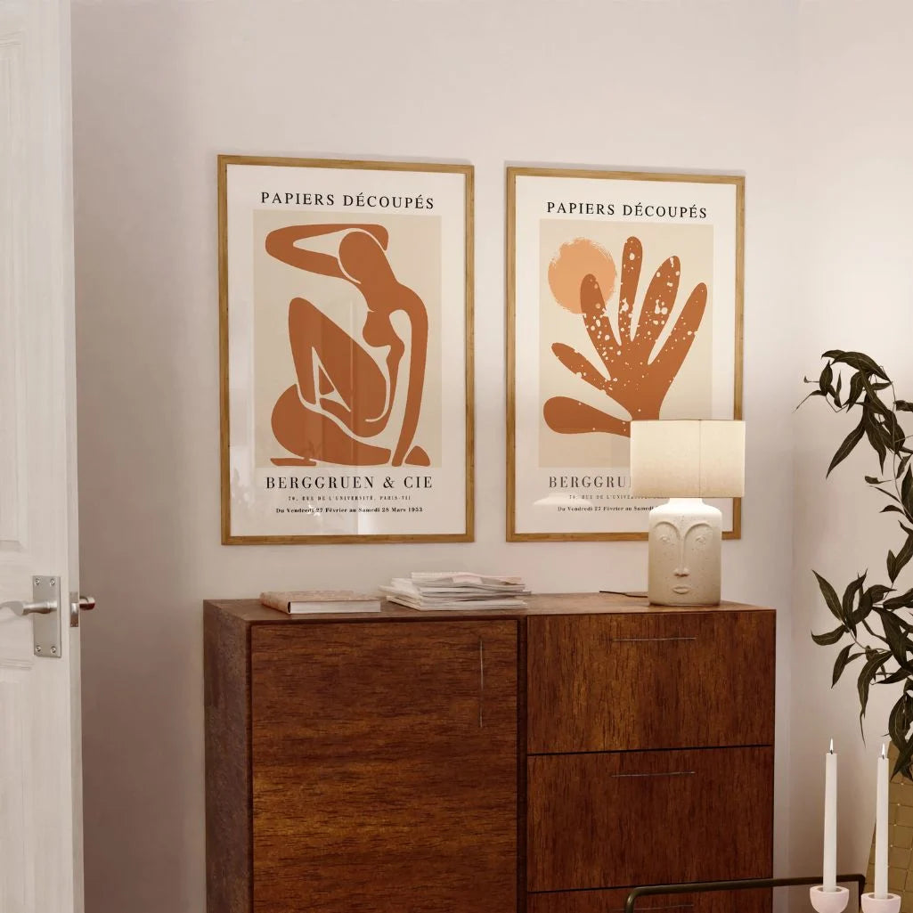 matisse warm abstract poster set 2 gallery wall modern decor
