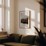 Autumn river fog landscape poster wall decor